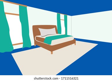 Illustration of a simple and comfortable bedroom
