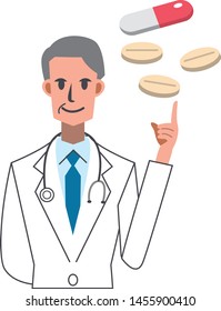 Illustration of a simple and cool doctor