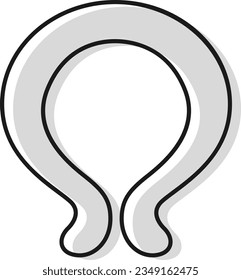 Illustration of a simple cool neck ring(black and white)