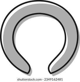 Illustration of a simple cool neck ring(black and white)