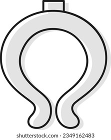 Ilustración de un simple anillo de cuello fresco (blanco y negro)