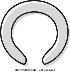 Illustration eines einfachen, coolen Halsrings (schwarz-weiß)