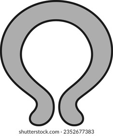 Illustration of a simple cool neck ring(black and white)