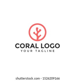 Illustration of Simple Coral Logo Design Template For Your Company