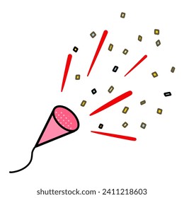 Illustration eines einfachen Crackers, der die Gratulation ausbreitet!