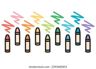 Illustration of simple crayons set