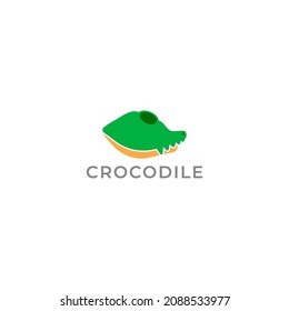 ILLUSTRATION SIMPLE CROCODILE HEAD LOGO ICON MINIMALIST TEMPLATE DESIGN MODERN VECTOR