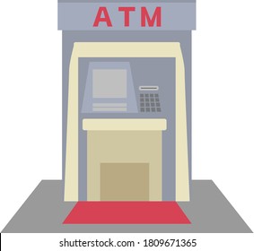 Illustration of a simple and cute ATM