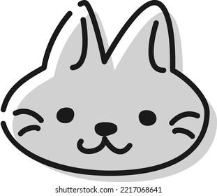 Illustration of a simple and cute cat face