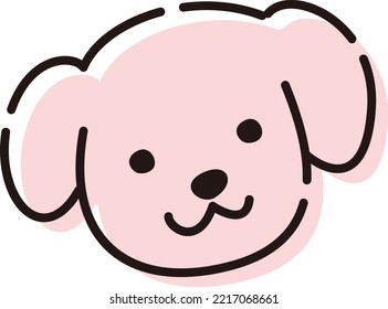 Ilustración de una cara de perro simple y linda