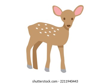 It Is An Illustration Of A Simple Cute Fawn.