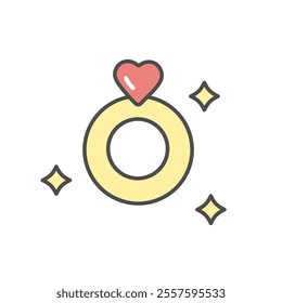 Illustration of a simple cute heart ring