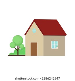 Illustration of simple cute house isolated on white background