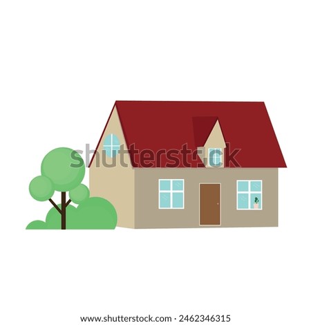 Illustration of simple cute house isolated on white background