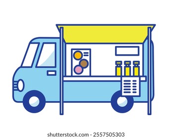 Illustration of a simple and cute kitchen car