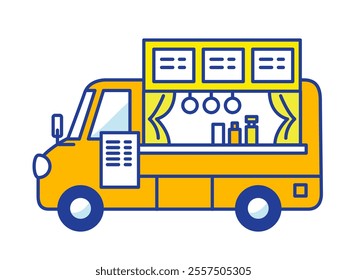 Illustration of a simple and cute kitchen car
