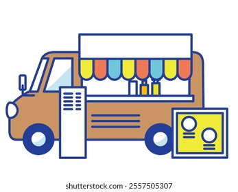 Illustration of a simple and cute kitchen car