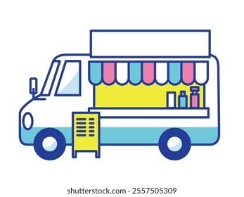 Illustration of a simple and cute kitchen car