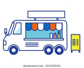 Illustration of a simple and cute kitchen car