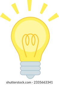Illustration of a simple and cute miniature light bulb