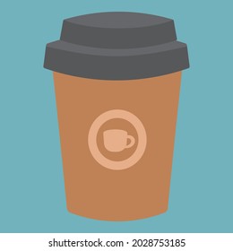 Illustration Of A Simple And Cute Paper Cup Of Coffee