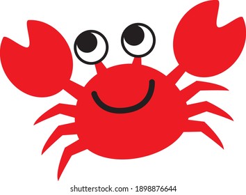 Illustration of the simple, cute red crab