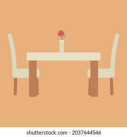 Ilustración De Un Restaurante Sencillo Y Agradable Y Una Silla