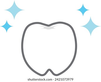 
Illustration of simple and cute teeth and cavities