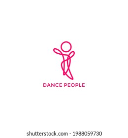 ILLUSTRATION SIMPLE DANCE PEOPLE LOGO DESIGN TEMPLATE VECTOR