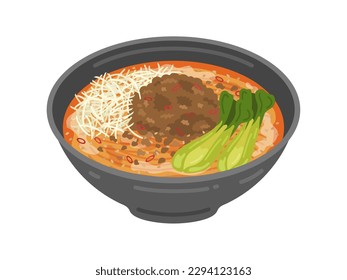 Illustration of a simple dandan noodle.