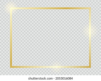 Illustration of a simple decorative frame in gold