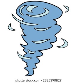 Illustration of a simple deformed blue tornado
