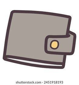 Illustration of a simple deformed gray folding wallet.