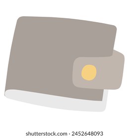 Ilustración de una simple cartera plegable gris deformada.