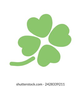 Illustration of a simple deformed hand-drawn four-leaf clover