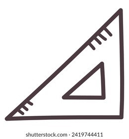 Illustration of a simple deformed hand-drawn triangular ruler