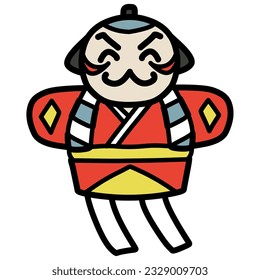 Illustration of a simple deformed smiling guy kite