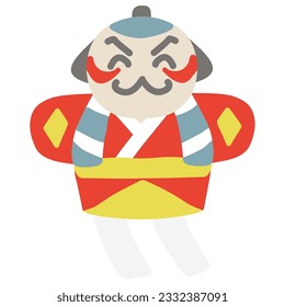 Illustration of a simple deformed smiling guy kite