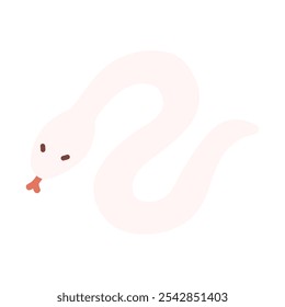 Ilustración de una simple serpiente blanca deformada.