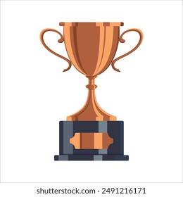 Illustration of simple design bronze trophy. Vector of simple design bronze trophy for design, poster, website, presentation.