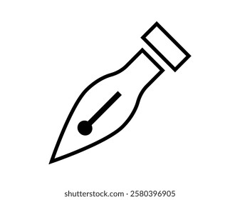 Illustration of a simple dipping pen.　Pen tip.