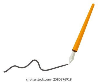 Illustration of a simple dipping pen.　Pen tip.