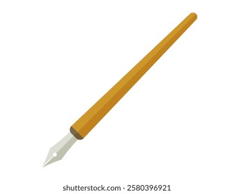 Illustration of a simple dipping pen.　Pen tip.