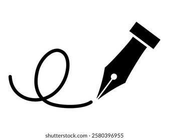 Illustration of a simple dipping pen.　Pen tip.