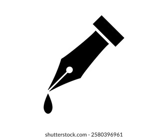 Illustration of a simple dipping pen.　Pen tip.