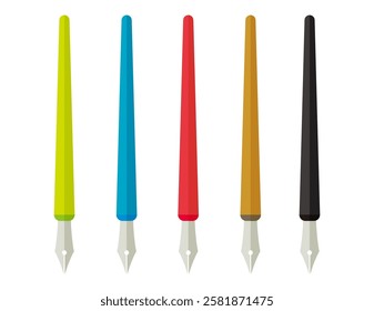 Illustration of a simple dipping pen.　Pen tip.