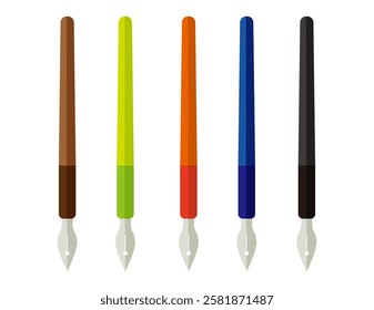 Illustration of a simple dipping pen.　Pen tip.