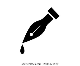 Illustration of a simple dipping pen.　Pen tip.