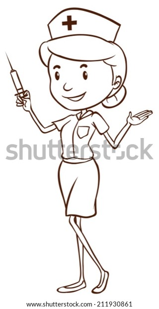 Illustration Simple Drawing Female Doctor On Stock Vector (Royalty Free ...