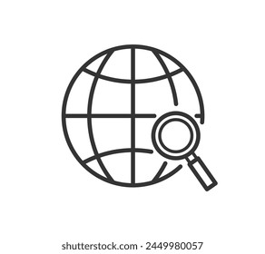 Illustration of a simple Earth and a magnifying glass
